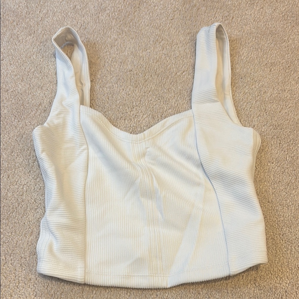 Lululemon Women's White Ribbed Top